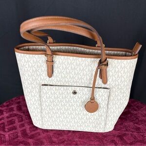Michael Kors purse. Cream and brown.